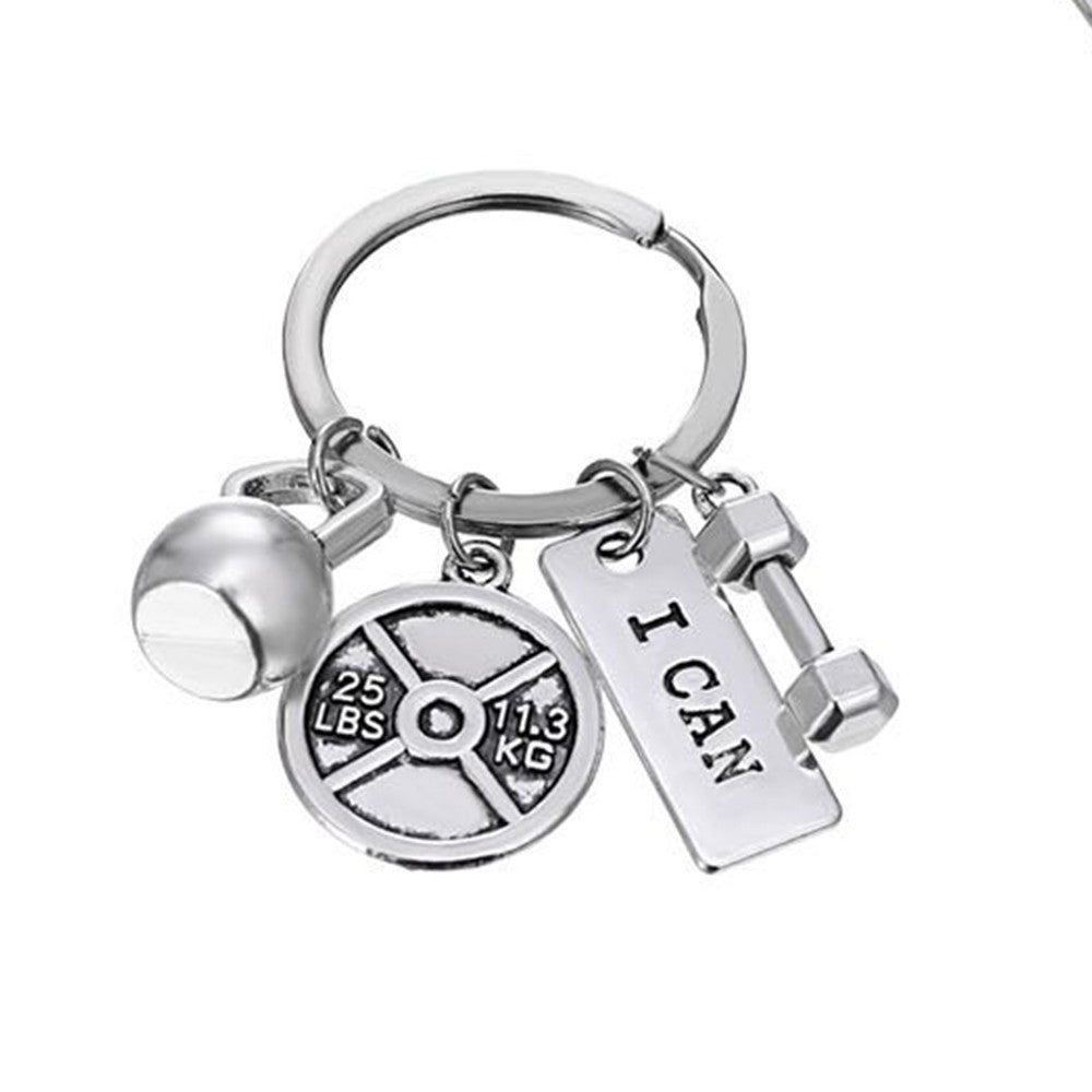 Dumbbell Barbell Kettlebell Keychain