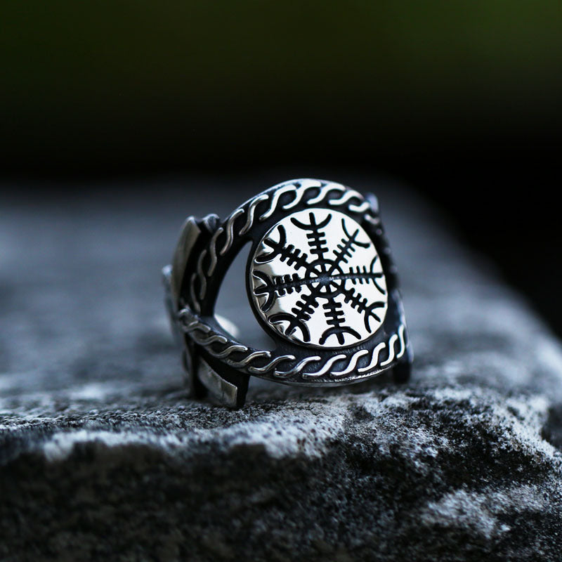 Viking Compass Stainless Steel Ring