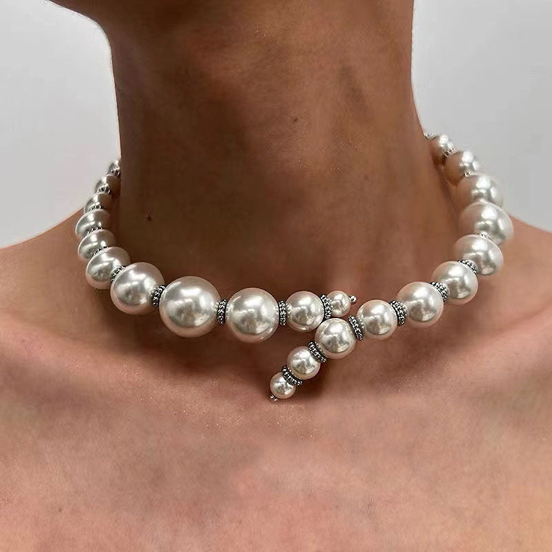 Open Size Pearl Collar Necklace