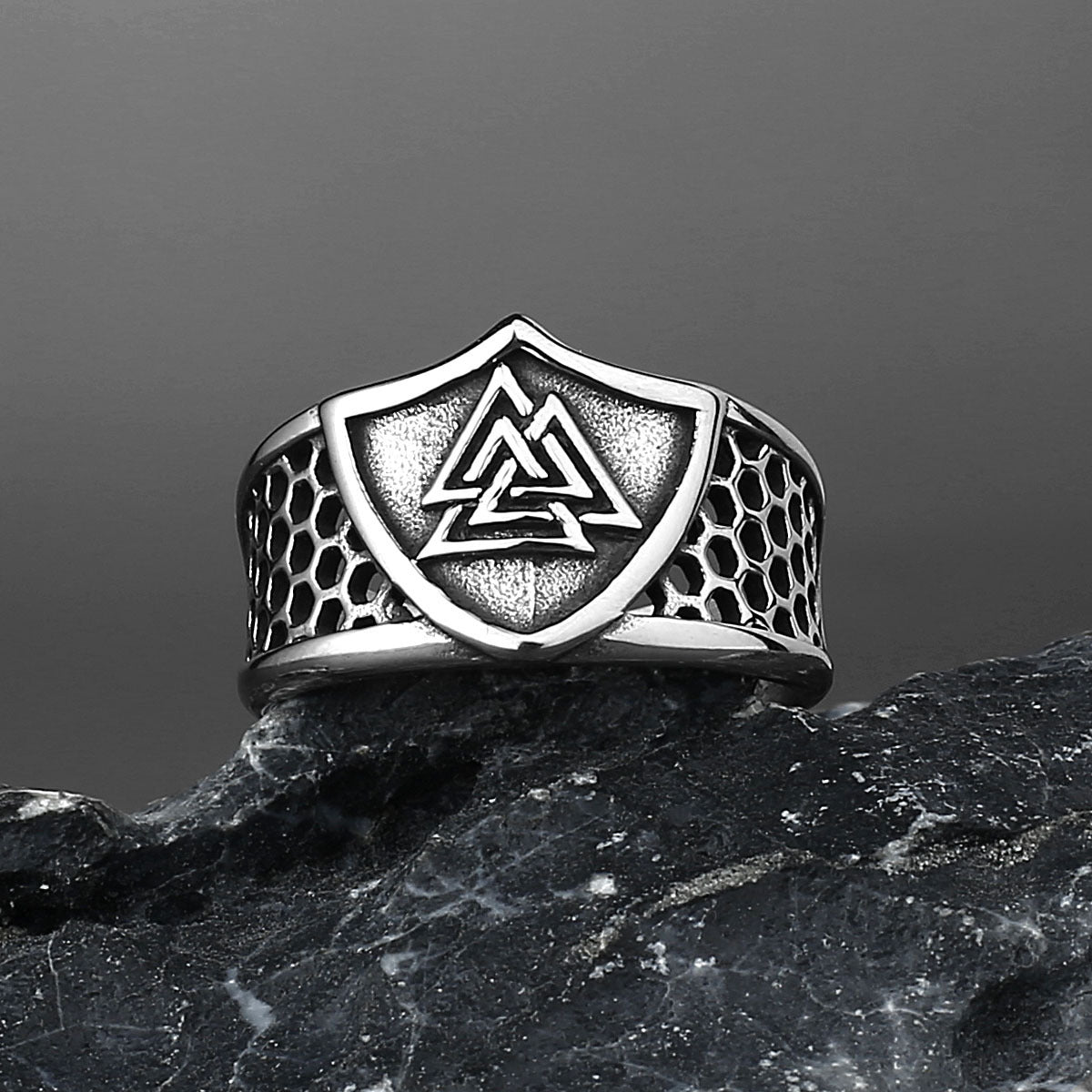 Viking Warrior Shield Titanium Steel Ring