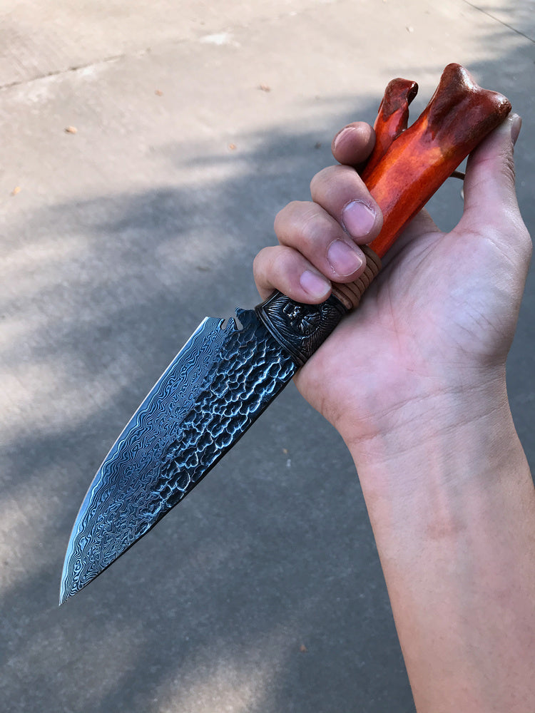 Hand Forged Indian Patterned Steel Knife