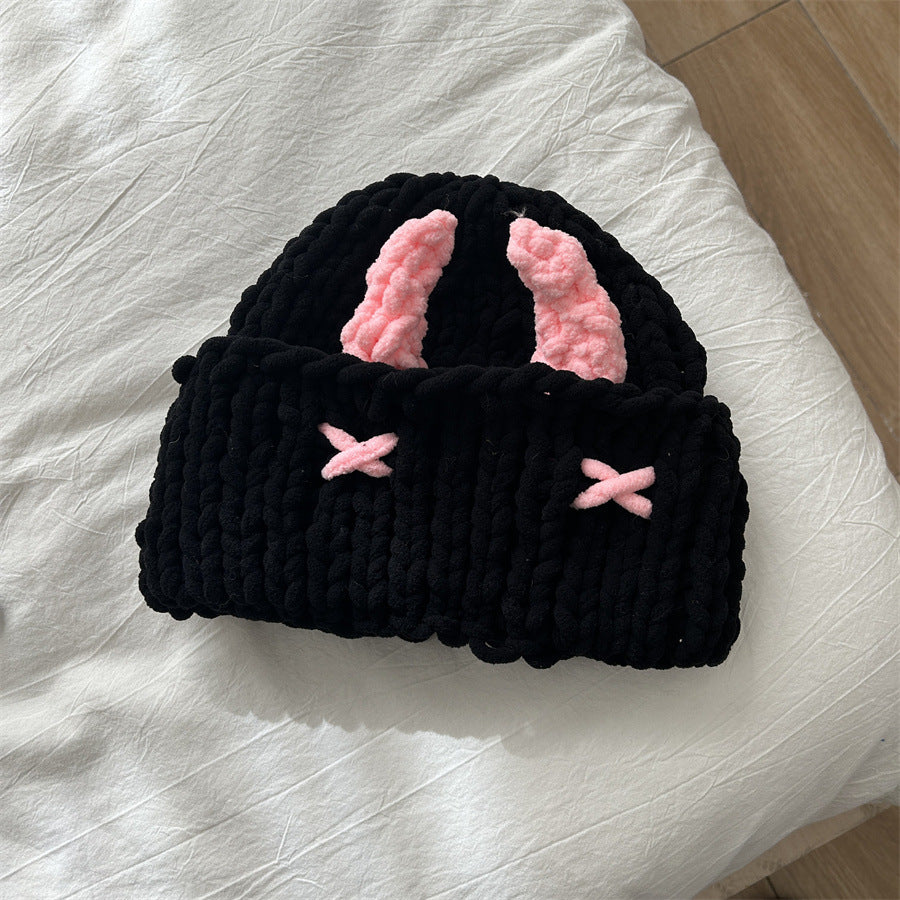 Cute Little Devil Horn Hood Knitted Hat