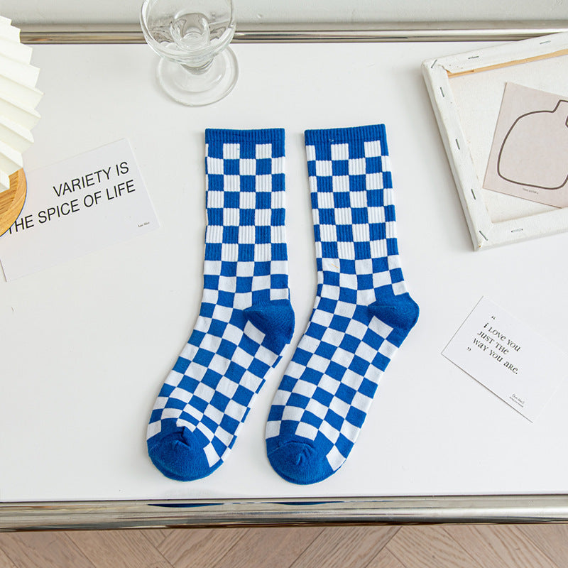 Chessboard Fashion Tube Socks