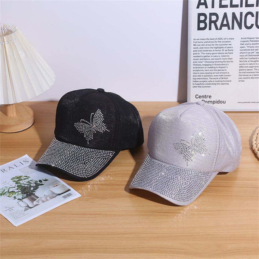 Rhinestone Butterfly Flash Baseball Cap