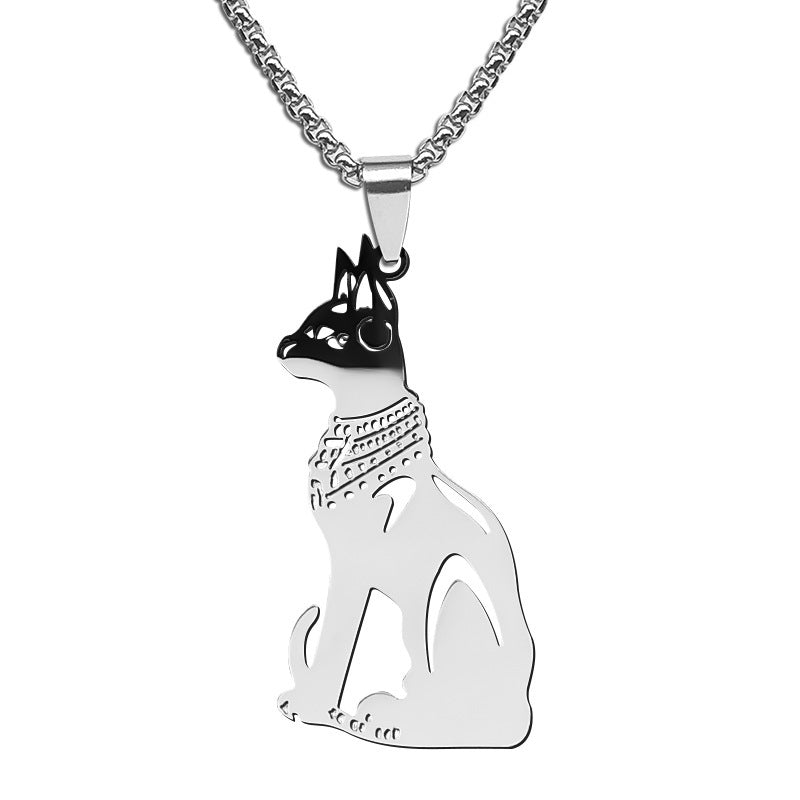 Stainless Steel Cat Necklace