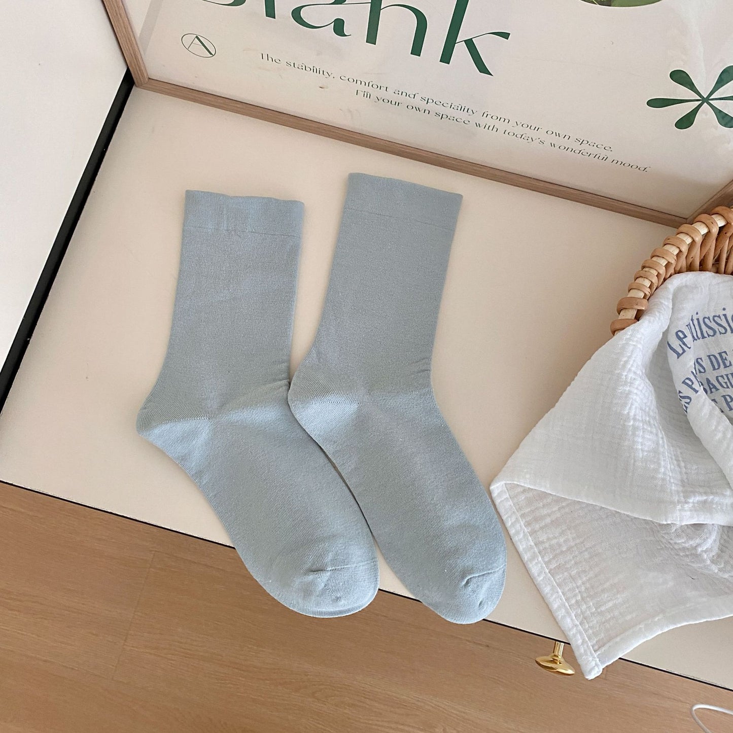 Pure Cotton Mid-calf Length Socks