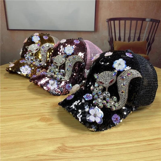 Rhinestone Fox Flower Hat