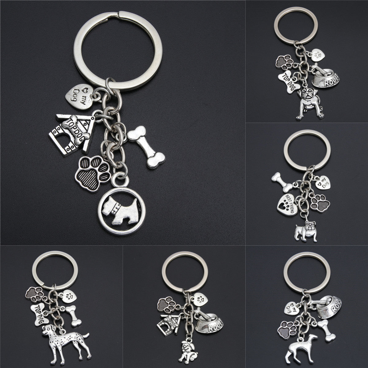 Pet Dog Heart Keychain