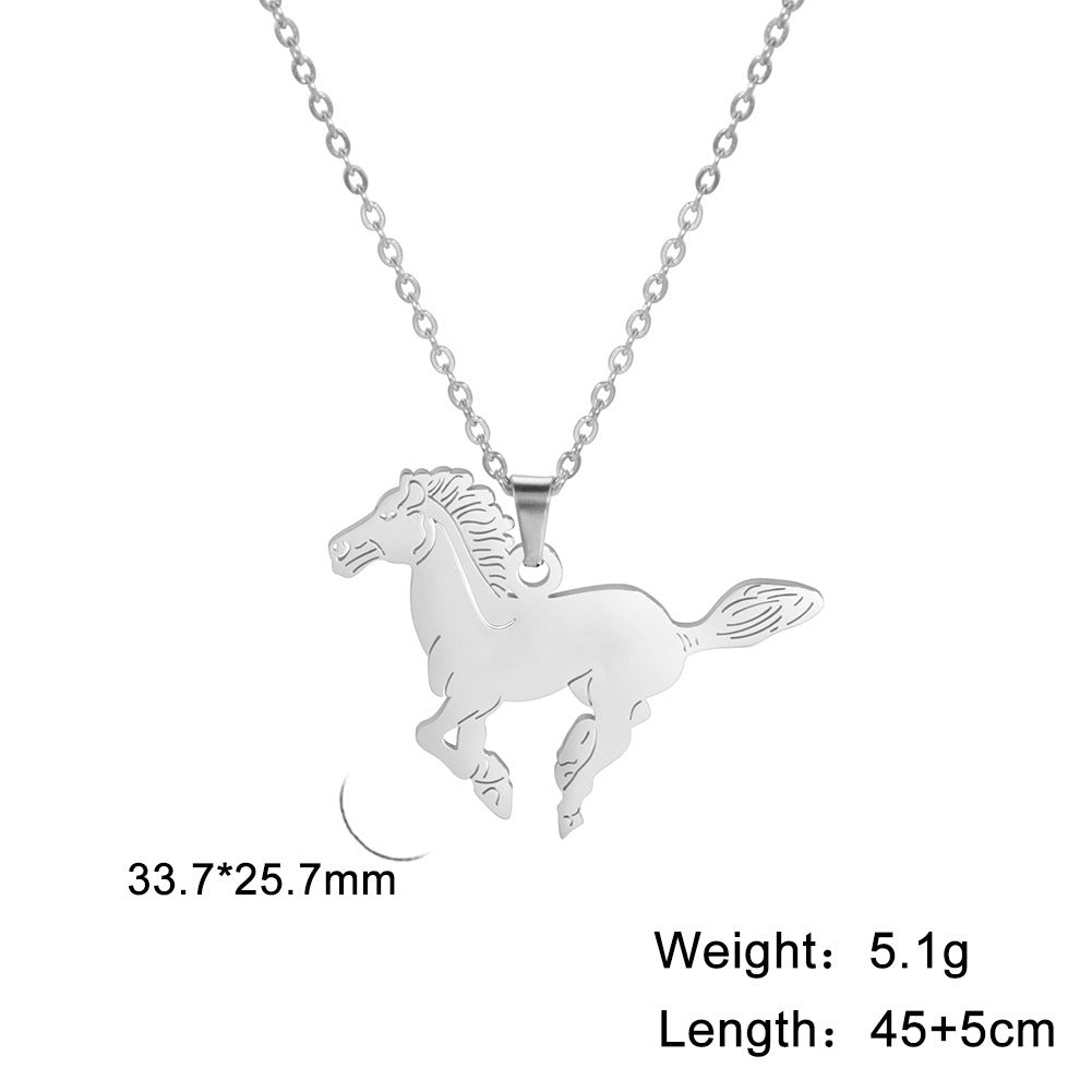 Running Horse Stainless Steel Necklace