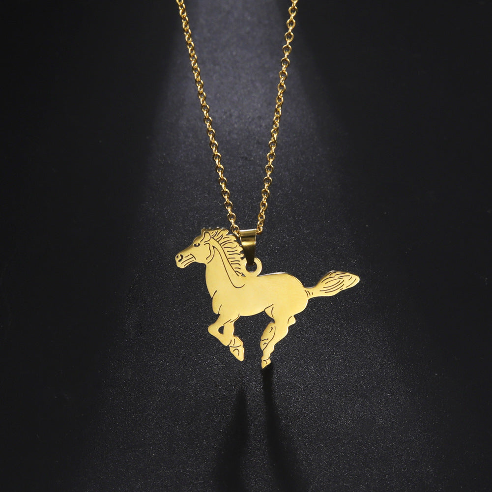 Running Horse Stainless Steel Necklace