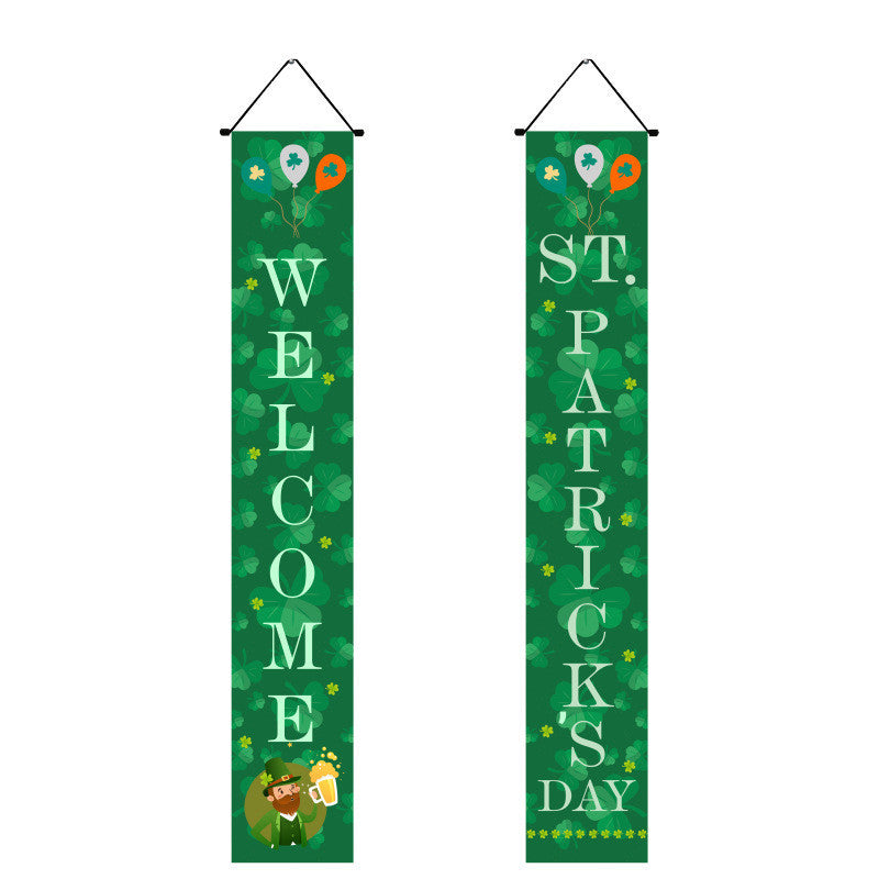 Irish National Day Porch Couplet With Flag