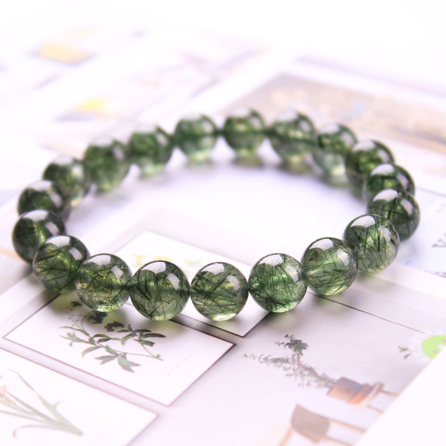 Natural Crystal Ball Raw Ore Opal Green Bracelet