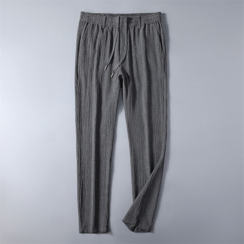 Stretch Waffle Ice Silk Casual Pants