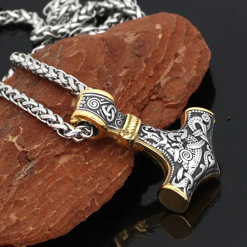 Thors Hammer Men's Pendant Necklace.