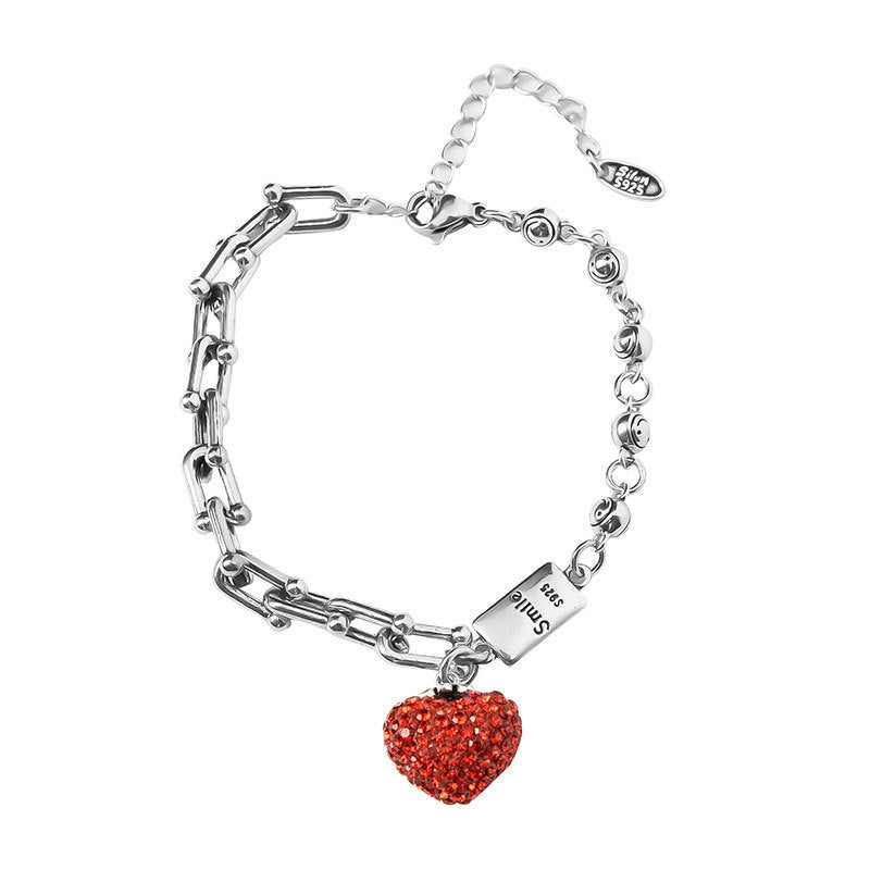 Fashion Strawberry Crystal Bear Bracelet