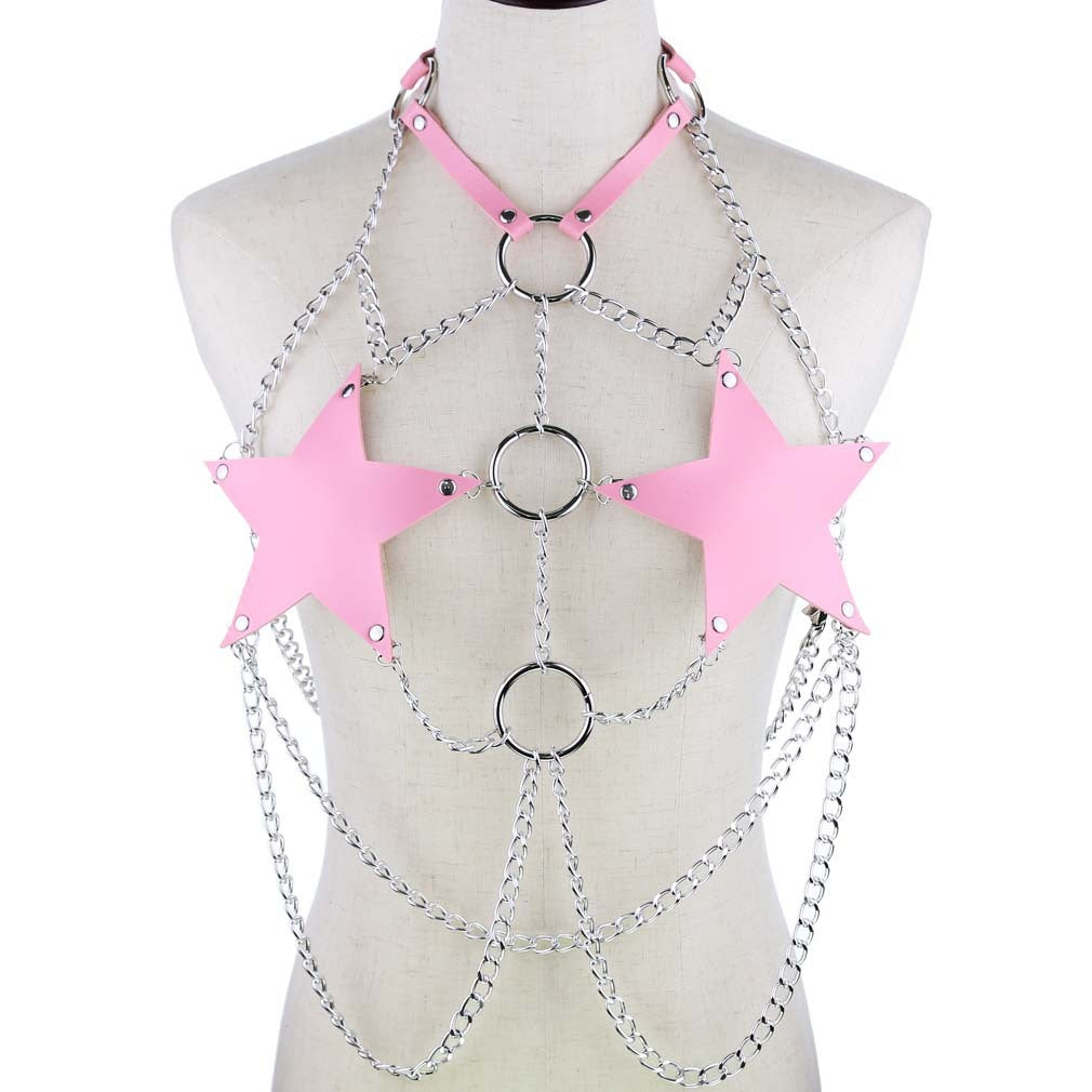 Leather Star Body Chain