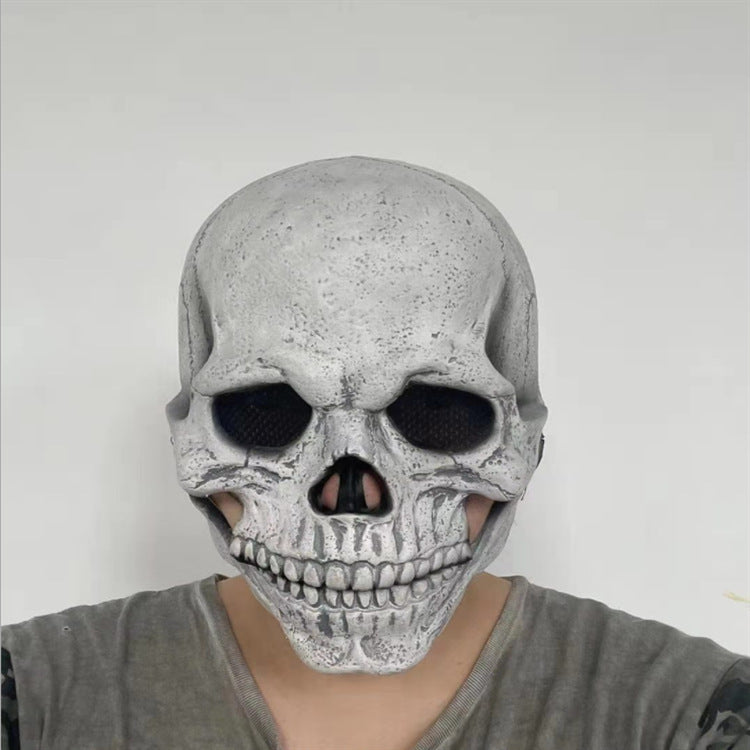 Full Head Skull Mask Helmet with Movable Jaw