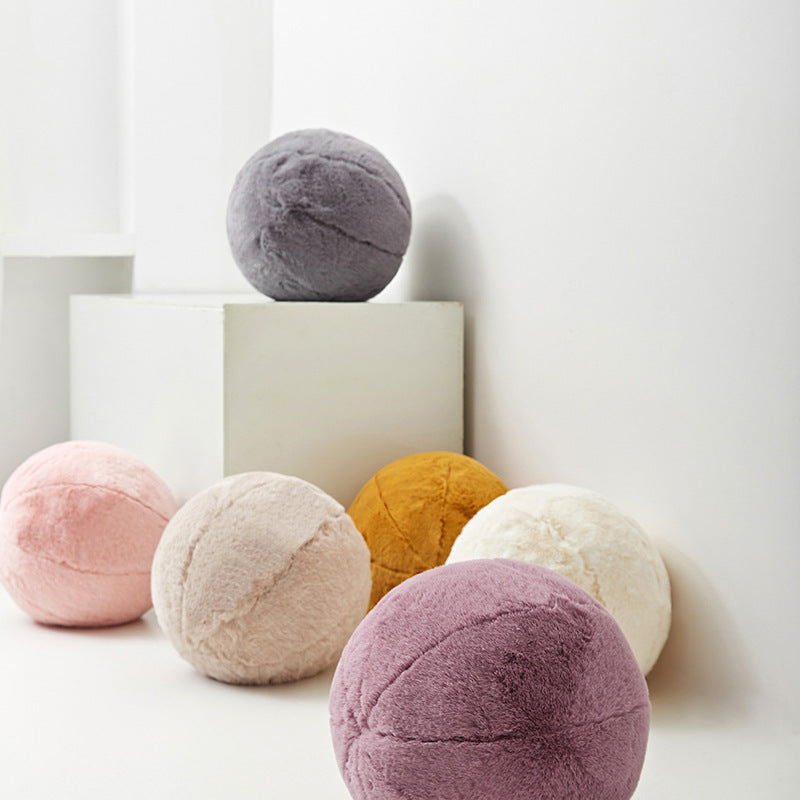 Round Plush Sofa Cushion