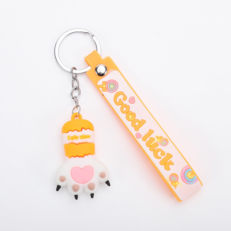 Cartoon Cat Paw Keyring