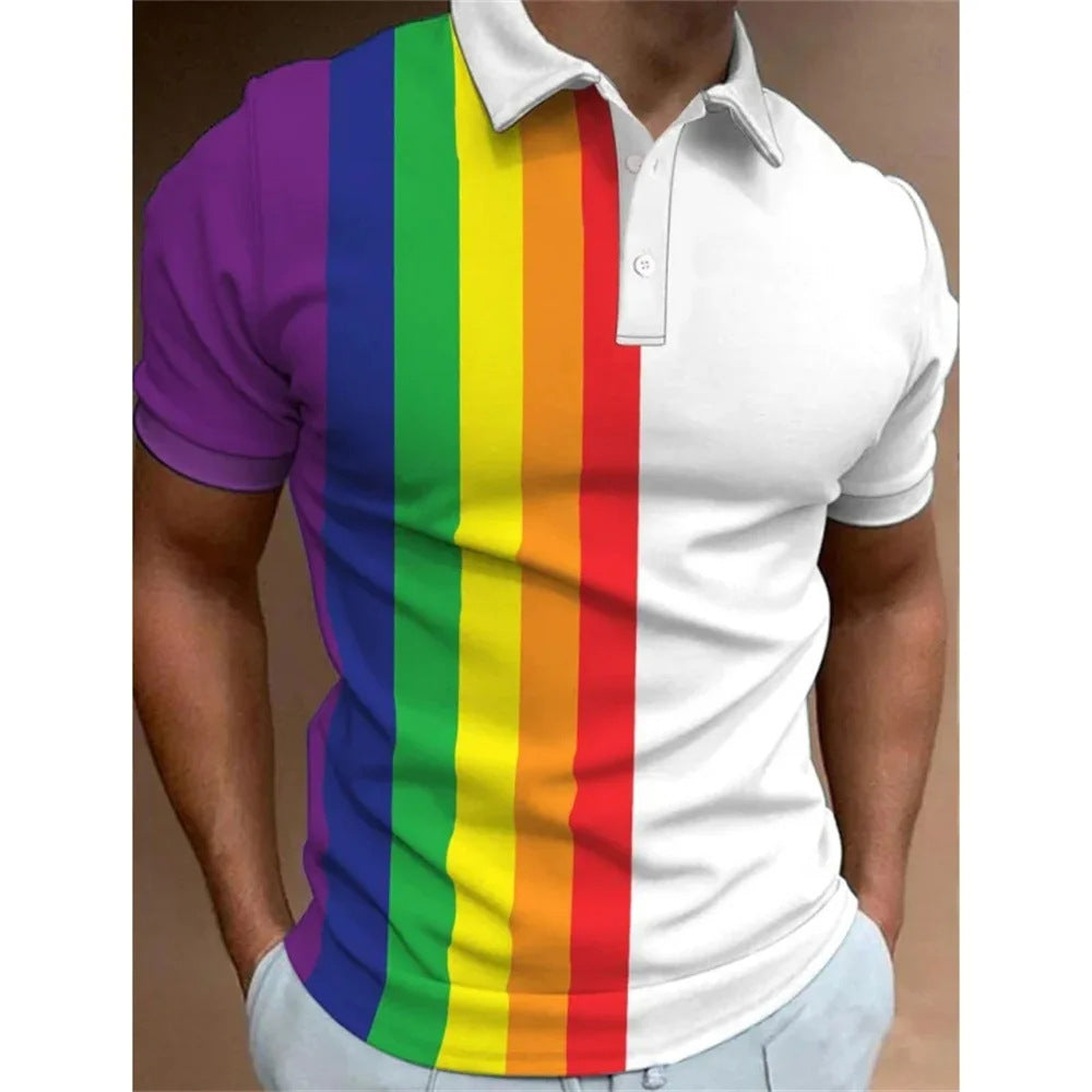 Men's 3D Rainbow Casual Shirt