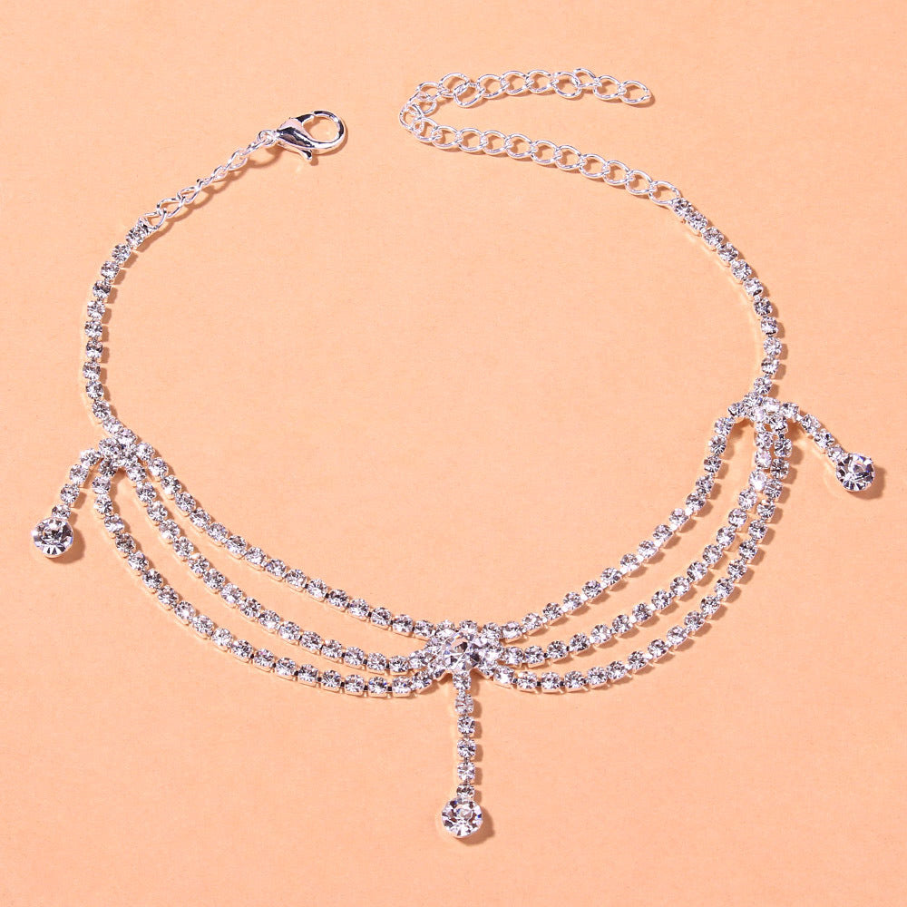 Rhinestone Multi-layer Anklet