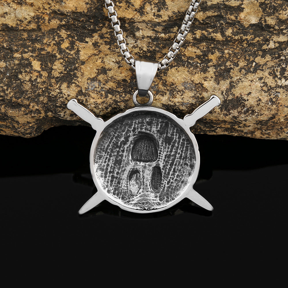 Double Sword Spartan Pendant Necklace