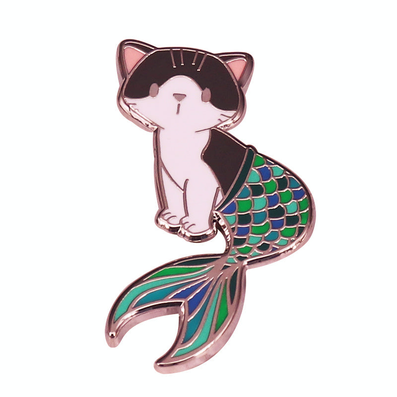 Cute Cartoon Mermaid Cat Pin