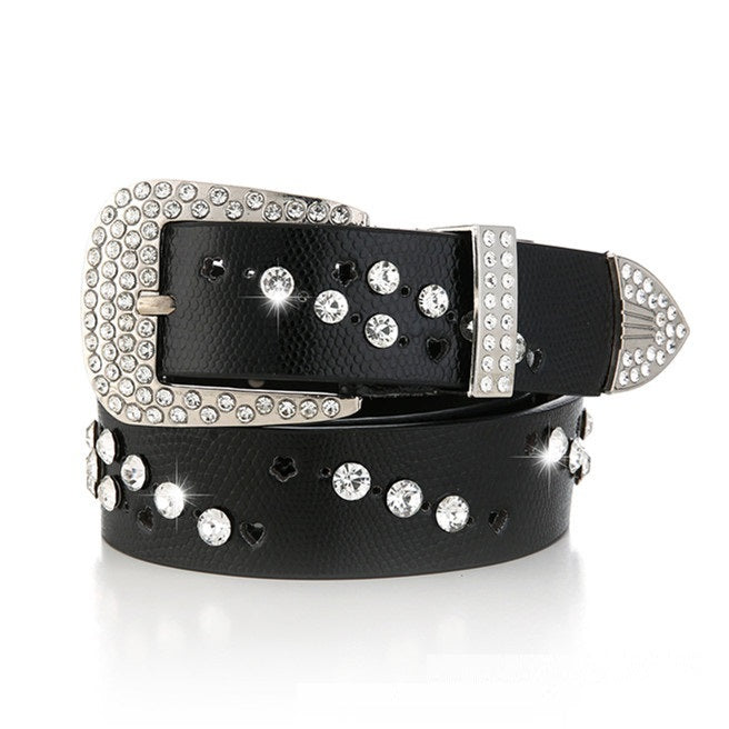 Women's Fashionable Belt With Diamond Decoration