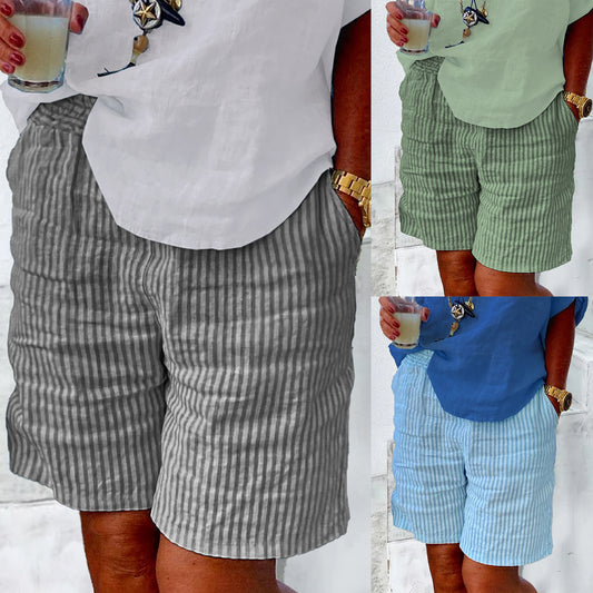 Linen Striped Shorts