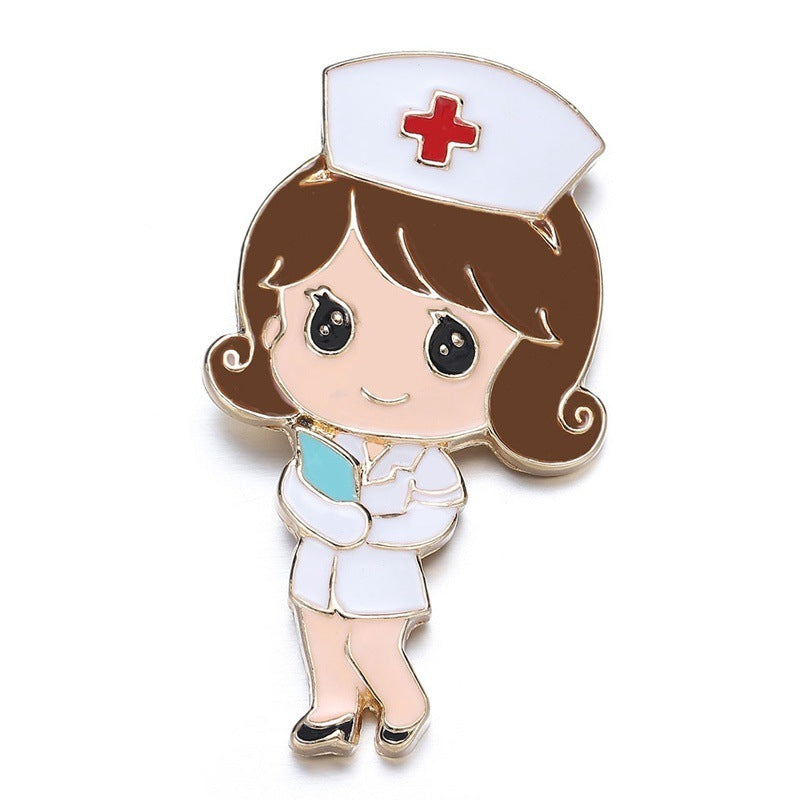 Cute Cartoon Nurse Brooch