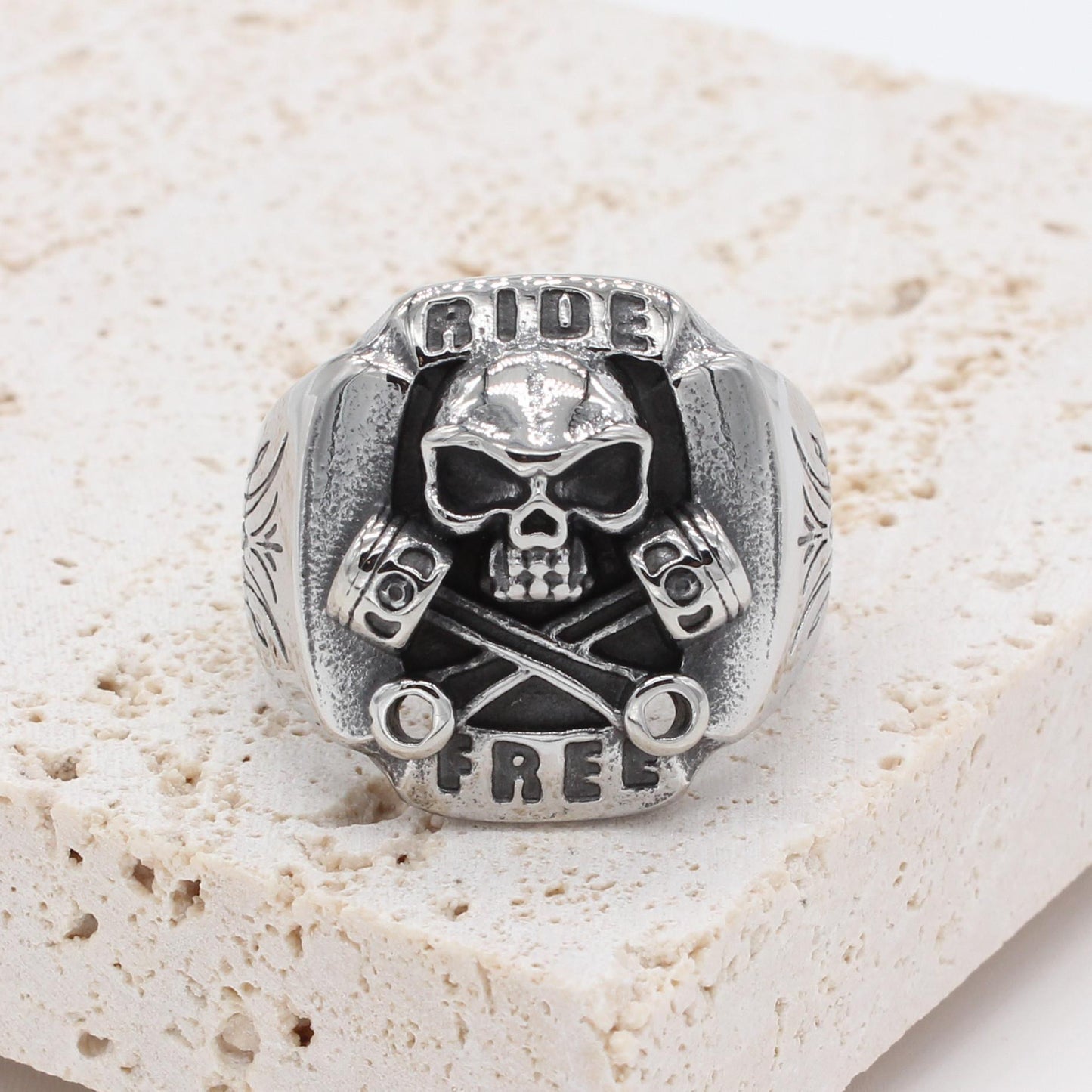 Motorcycle Skull Titanium Steel Ring