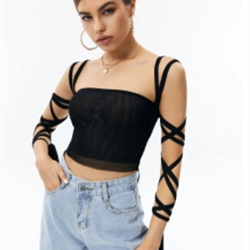 Sleeveless Knotted Short Navel Top