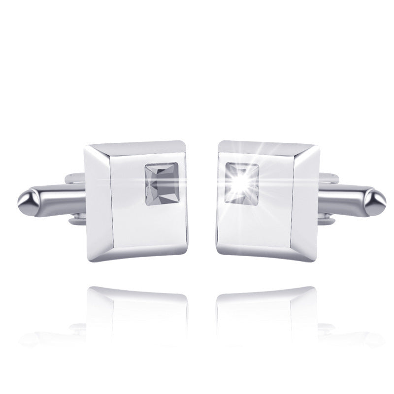 Fashionable Men's French Diamond Cufflinks