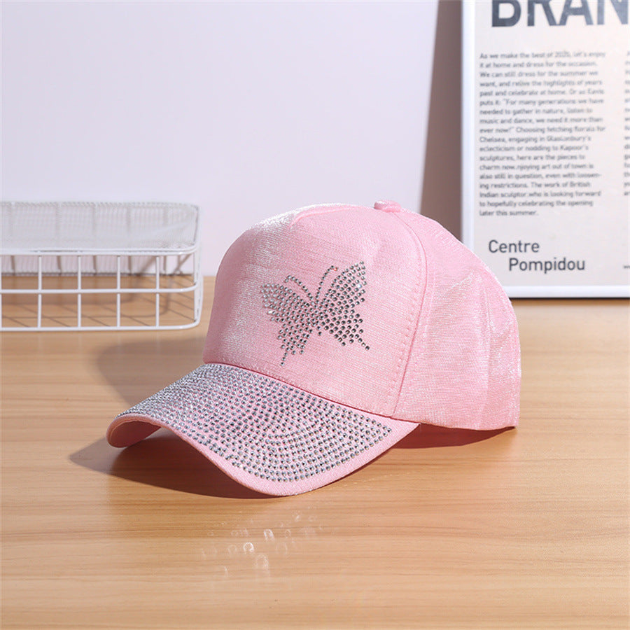 Rhinestone Butterfly Flash Baseball Cap