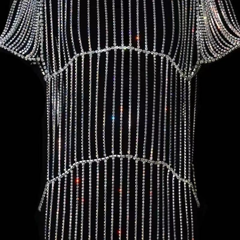 Rhinestone Body Chain Dress