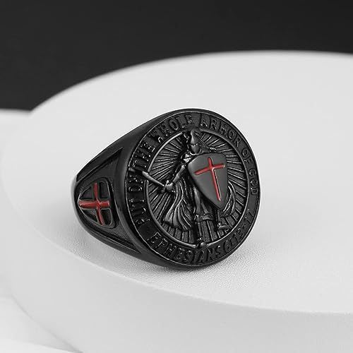 Men's Templar Shield Titanium Steel Ring