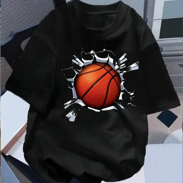 Breaking out Basketball 3D Printed Loose T-shirt