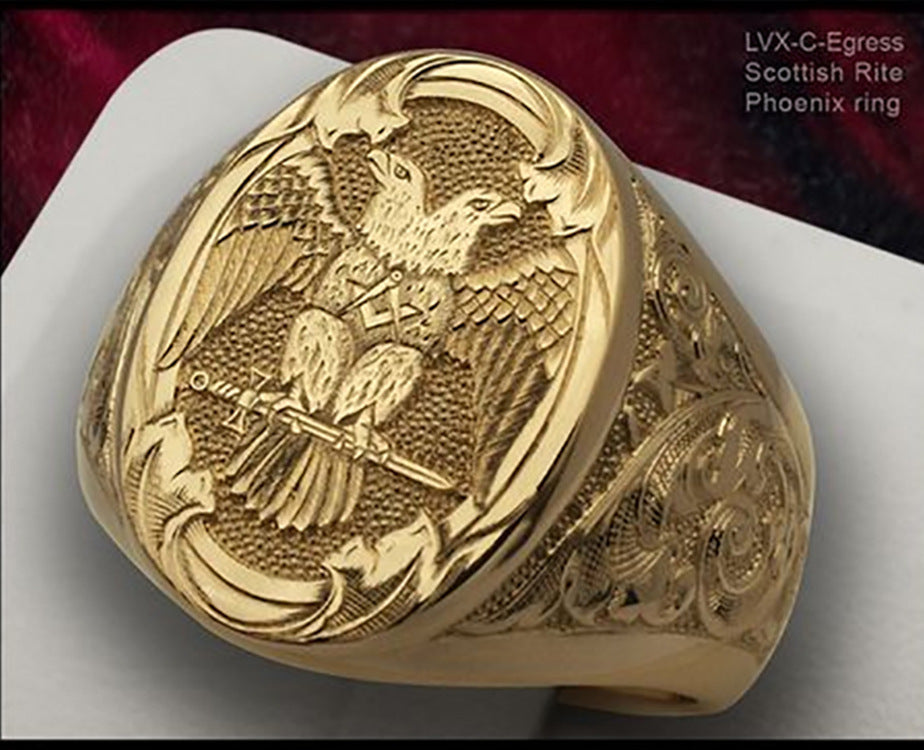 Golden Double-headed Eagle Ring