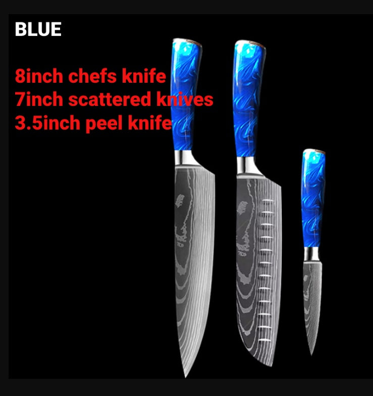 Chef's Blue Resin Handle Knife