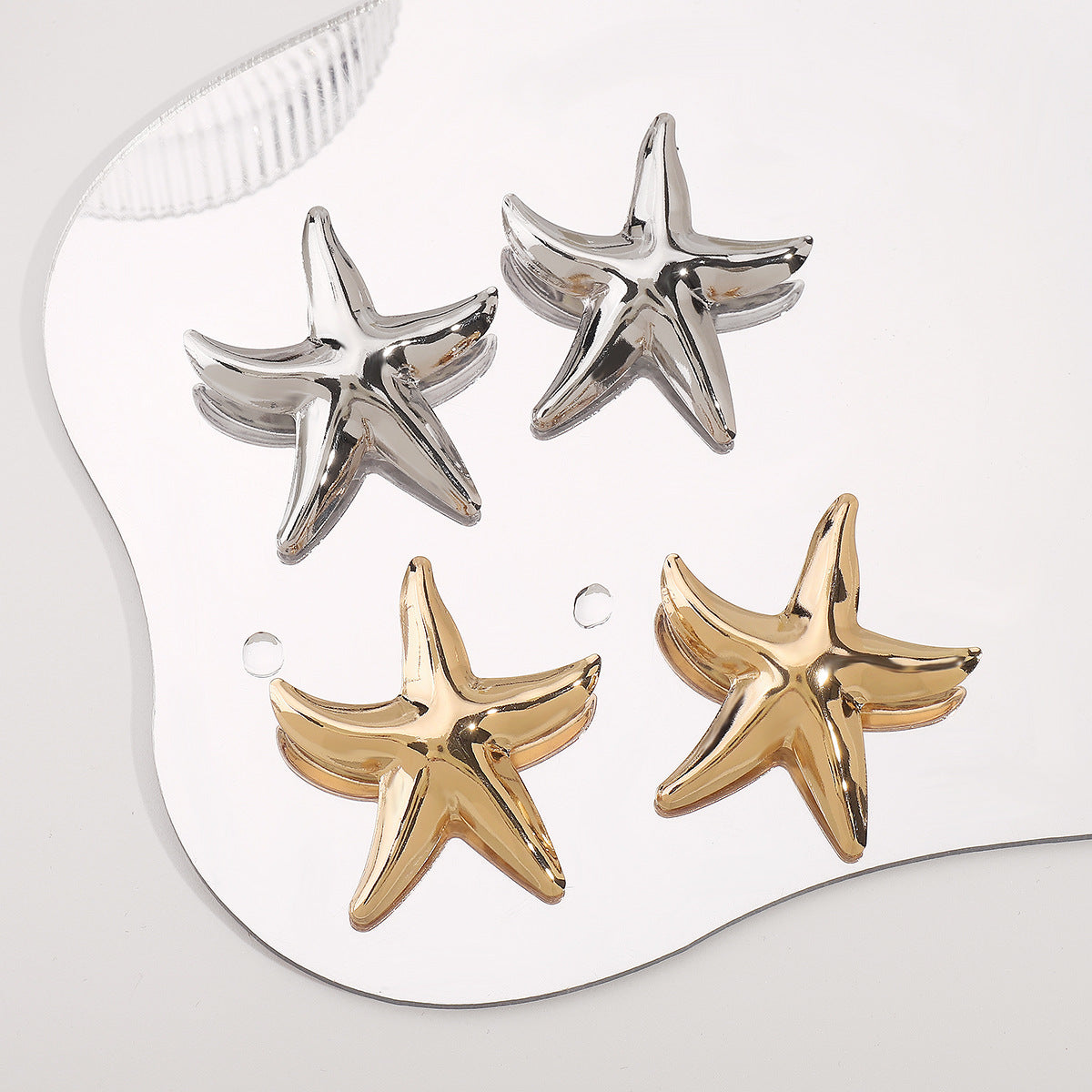 Metal Starfish Earrings