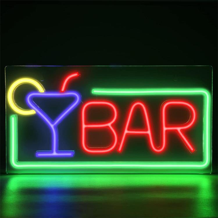 Brightly Colored Neon Bar Lights