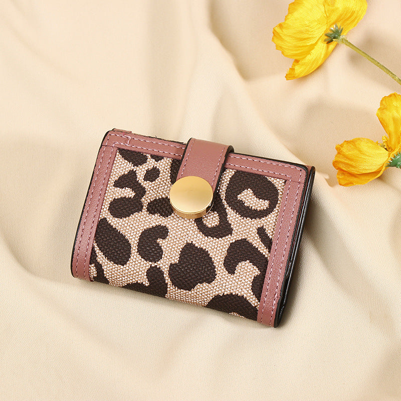 Trendy Leopard Print Fashion Short Wallet