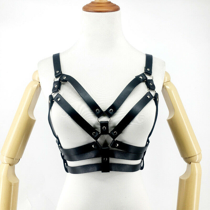 Leather Bra with Body Chains