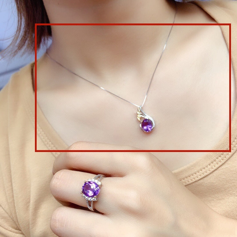 Amethyst Color Gems Necklace