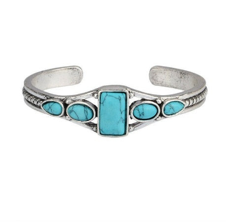 Retro Turquoise Adjustable Bracelet