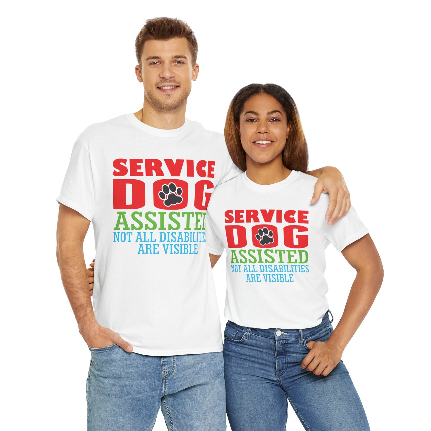 Service Dog Assisted. Heavy Cotton T-Shirt