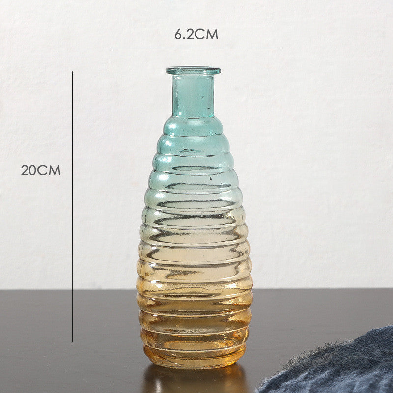 Embossed glass transparent vase