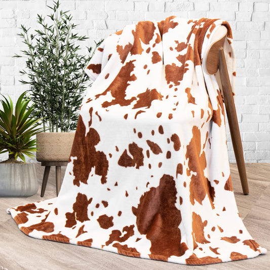 Cow Print Flannel Blanket