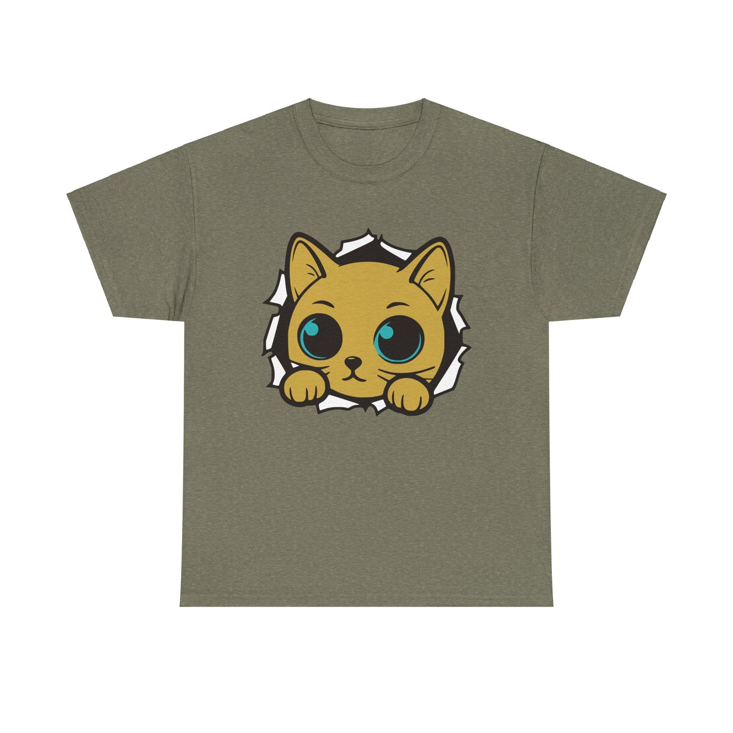 Breaking out Cat. Heavy Cotton T-Shirt