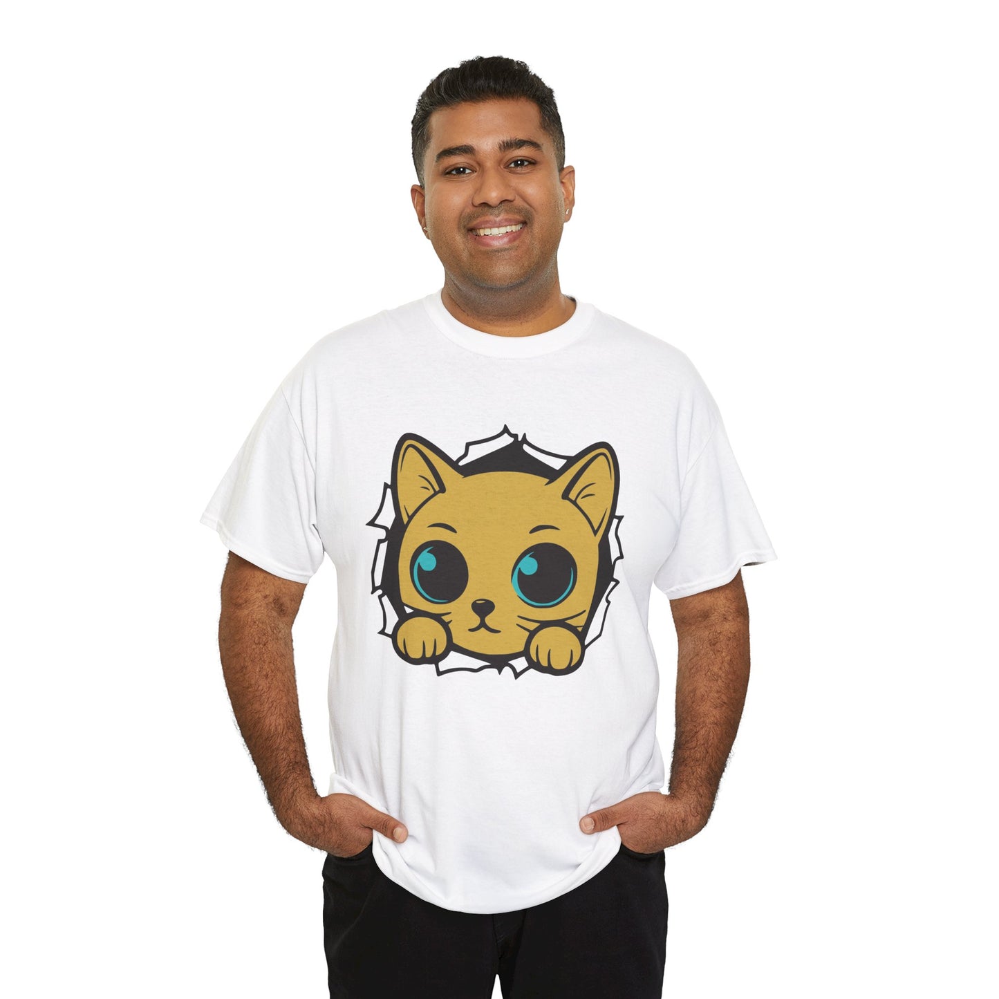 Breaking out Cat. Heavy Cotton T-Shirt